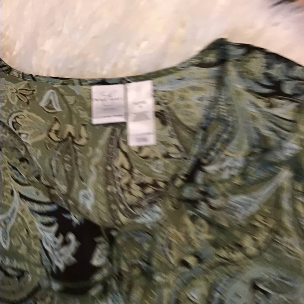 4/$10 item🤑 Emma James Green Paisley Blouse sz 16P & Skirt sz 14P - Picture 10 of 11